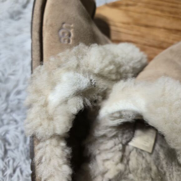 Ugg Scuffett II Womens Size 8 Chestnut Wool Lined Suede Sheepskin Slide Slippers - Picture 6 of 9